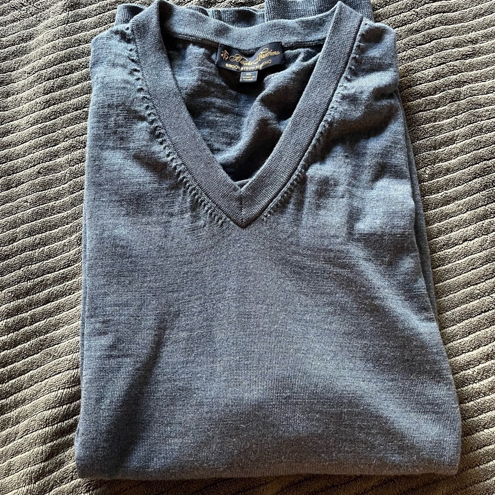 Brooks Brothers Charcoal V-Neck Sweater